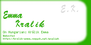 emma kralik business card